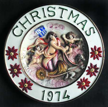 Capodimonte Christmas Plate Cherubs - Boxed