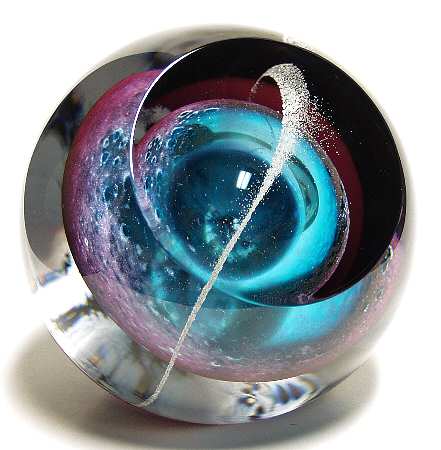 Caithness Paperweight Ringed Planet - Boxed