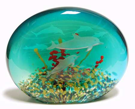 Caithness Paperweight Dolphin Duet - Boxed