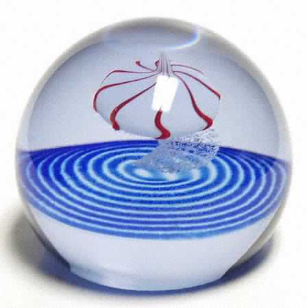 Caithness Paperweight Planet Peppermint - With Box 53