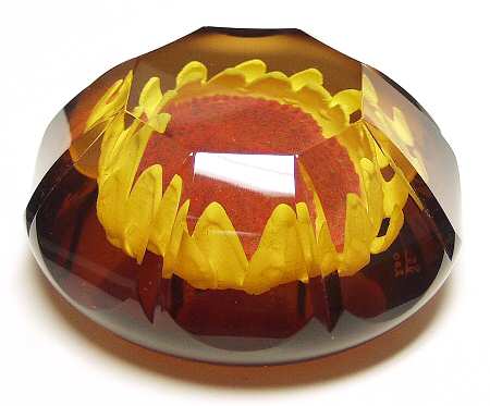 Caithness Paperweight Golden Sunflower - Boxed