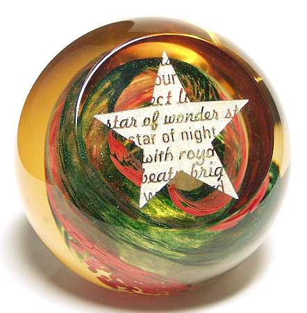 Caithness Paperweight Golden Star - Boxed