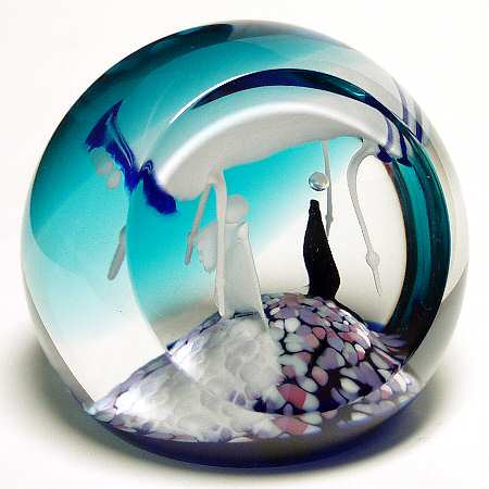Caithness Paperweight Huppa Kingfisher - Boxed