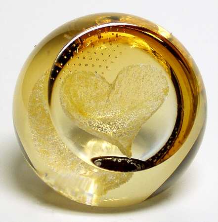 Caithness Paperweight Heart Of Gold - Boxed