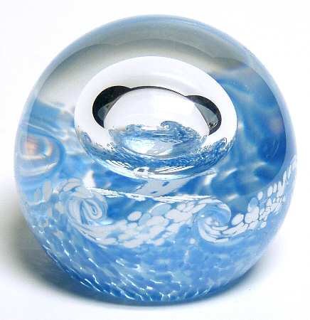 Caithness Paperweight Rolling Surf-Lighthouse - Boxed