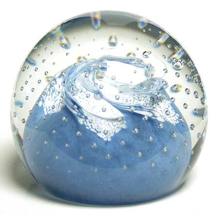 Caithness Paperweight Cauldron-Pastel Blue - Boxed