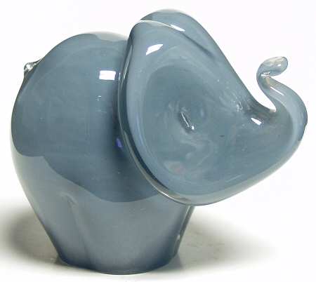 Caithness Paperweight Elephant Grey Medium - Boxed