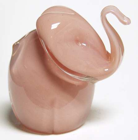 Caithness Paperweight Elephant Pink Small - Boxed
