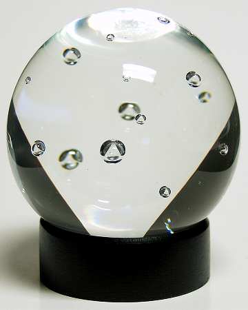 Caithness Paperweight Crystal Ball W/ Wood Stand - Boxed