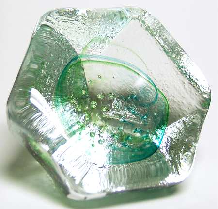 Caithness Paperweight Rox-Clear Green & Green - Boxed