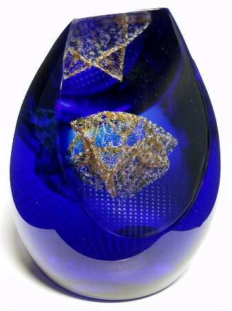 Caithness Paperweight Star Reflection Blue - With Box