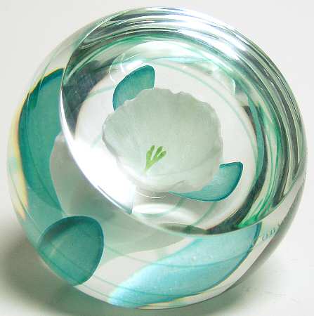 Caithness Paperweight Silverbush-Botanical Studies - With Box