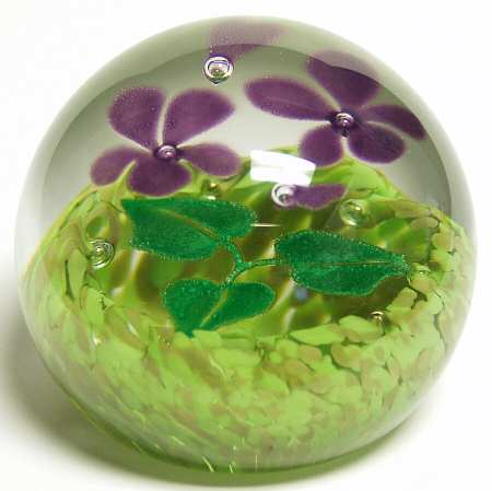 Caithness Paperweight Wild Violets - With Box