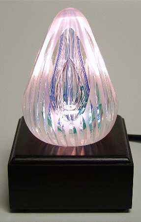 Caithness Paperweight Ice Flower W/ Lighted Base - With Box Bx356