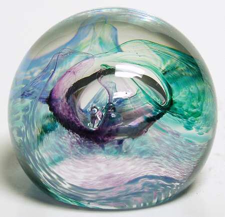 Caithness Paperweight Mooncrystal-Green - With Box Bx374