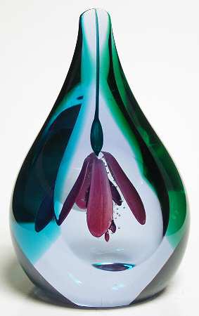 Caithness Paperweight Fuchsia Fantasy - Boxed