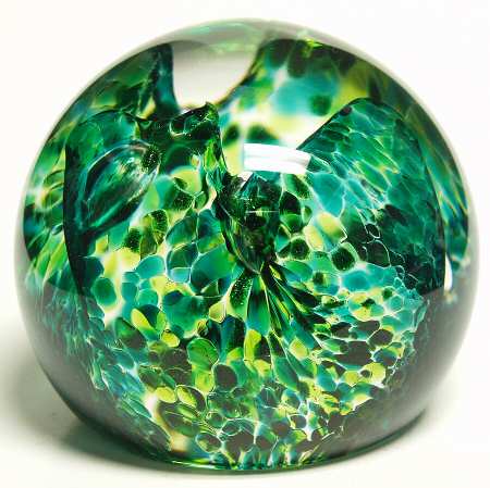 Caithness Paperweight Swirly Whirly-Green - With Box Bx420