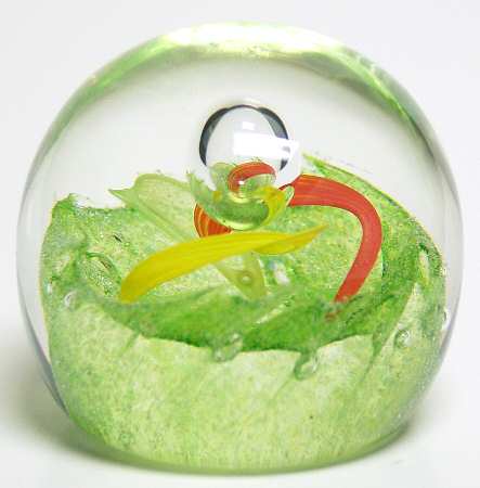 Caithness Paperweight Wheel Of Fortune-Green - Boxed