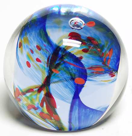 Caithness Paperweight Rainbow Gem-Blue - Boxed