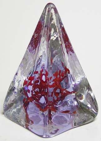Caithness Paperweight Pyramid Twists-Red - Boxed