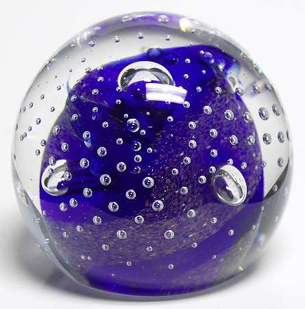 Caithness Paperweight Gold Rush-Cobalt - Boxed