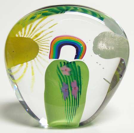 Caithness Paperweight Rainbow Meadow-Fantasy Island - Boxed