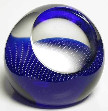Caithness Paperweight Executive Blue Faceted - With Box Bx642