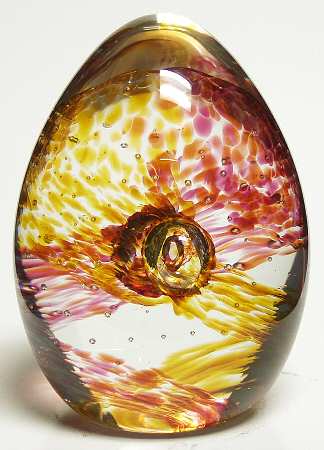 Caithness Paperweight Brain Waves-Amber - Boxed