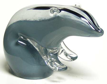 Caithness Paperweight Badger Grey-Medium - With Box
