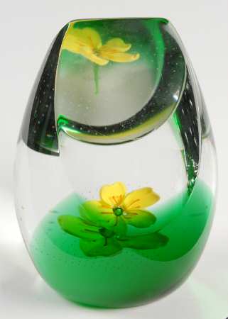 Caithness Paperweight Floral Gems Emerald - Boxed