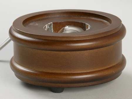 Caithness Paperweight Wood Finish Round Display - Display-Lighted Round