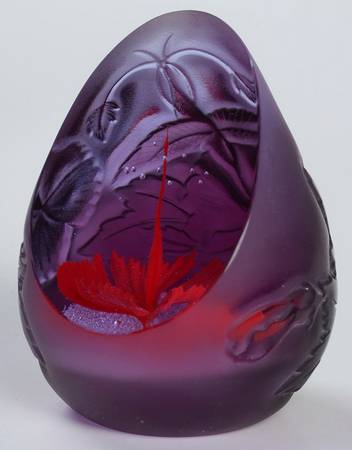 Caithness Paperweight Scarlet Hibiscus - With Box Bx736