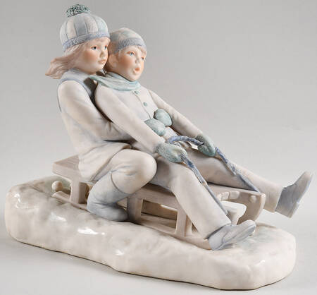 Cybis Figurines Nancy And Ned-Blue - No Box
