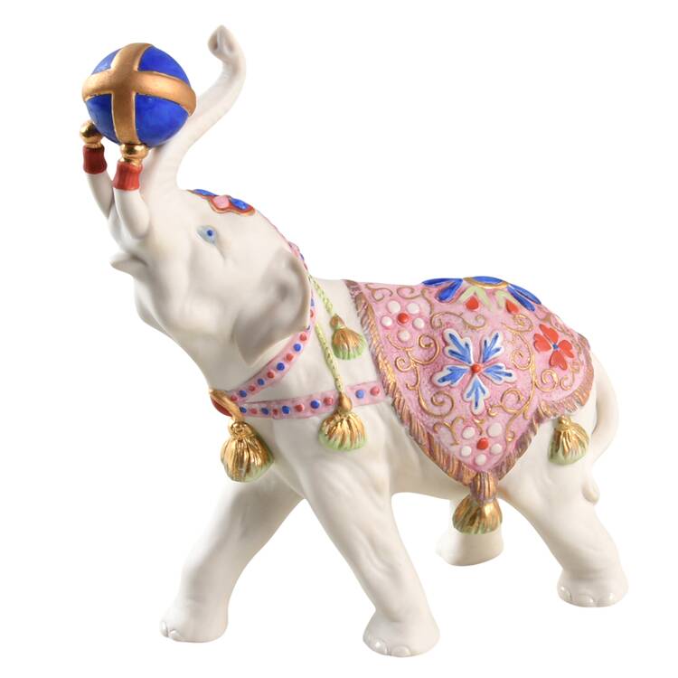 Cybis Figurines Elephant-Alexander-Circus(Blue Ball) - No Box