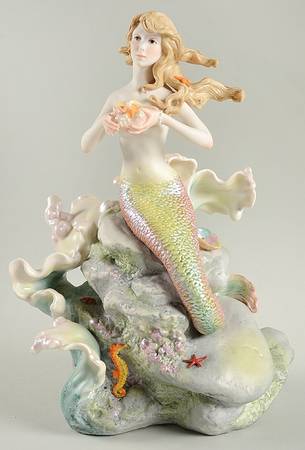 Cybis Figurines Mermaid On Rocks - No Box