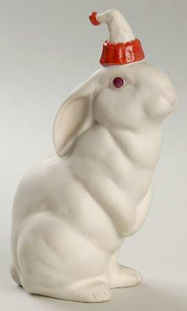 Cybis Figurines Bon Bon With Santa Hat-Bunny - No Box 258