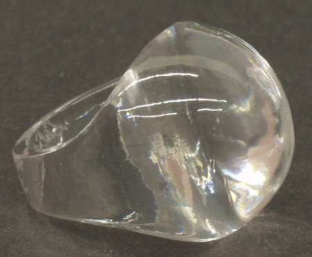 Lalique Jewelry Cabochon Ring Clear - 6 1/2 - With Box