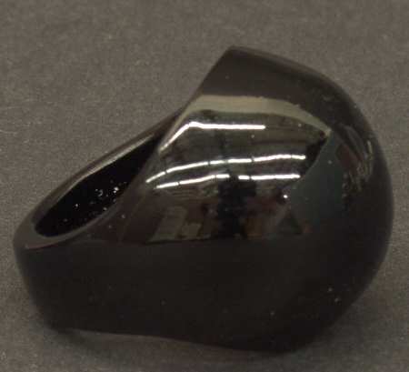 Lalique Jewelry Cabochon Ring Black - 6 1/2 - Boxed