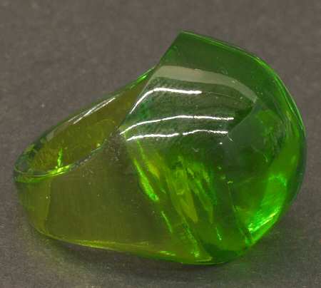 Lalique Jewelry Cabochon Ring Green - 6 1/2 - Boxed