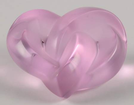 Lalique Figurines & Paperweights Heart Knot - Rose/Pink - Boxed