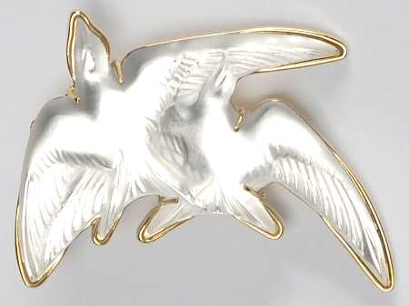Lalique Jewelry Brooch-Hirondelles - Boxed