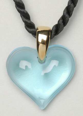 Lalique Jewelry Heart Pendant Lagoon Gold - Small - Boxed