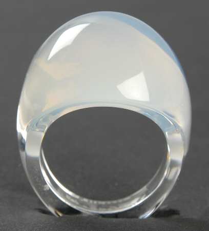 Lalique Jewelry Cabochon Ring Opalescent - 7 - Boxed