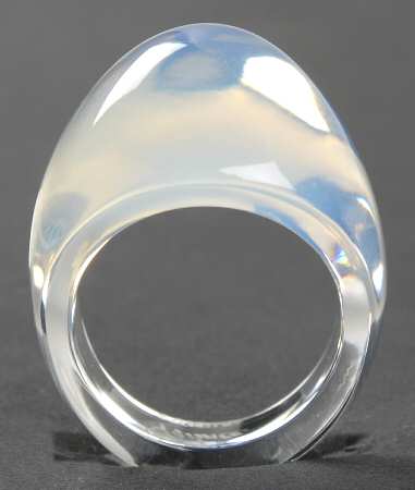 Lalique Jewelry Cabochon Ring Opalescent-6 1/2 - Boxed