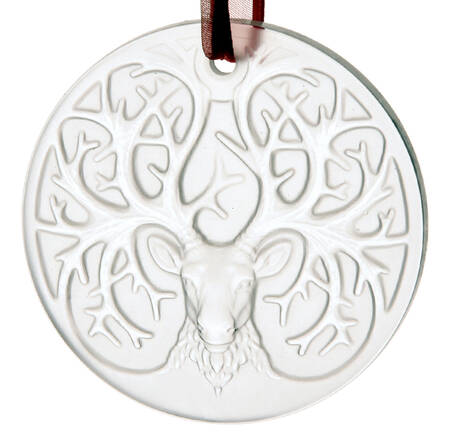 Lalique Christmas Ornament Reindeer-Clear - With Box