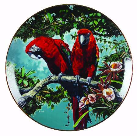 Exotic Birds of Tropique Scarlet Macaws - With Box
