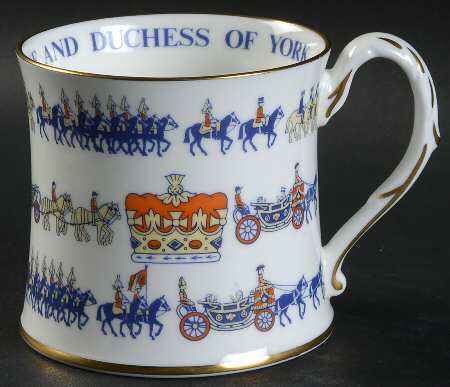 Coalport Royalty Giftware Andrew & Sarah Marriage Mug - No Box
