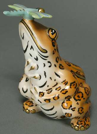 Lynn Chase Figurines & Giftware Frog-Leopard Spots-Dragonfly - Boxed