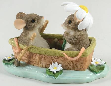 Charming Tails Row Boat Romance - With Box Bx351