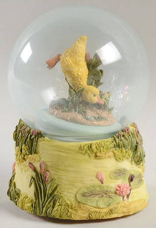 Charming Tails Swimming Duck-Water Globe - With Box